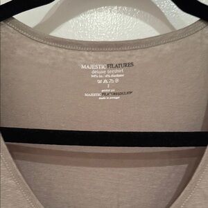 Majestic Tan and Cream Sleeveless T-Shirt